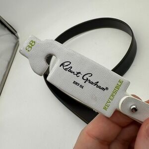 Robert Graham Mens Reversible Belt 38‎ Black Brown Genuine Leather Office NEW